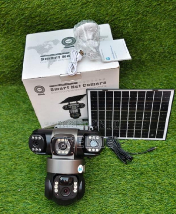 Best Tripple Lens Solar V380 Pro Street Light PTZ Floodlight 4g Camera
