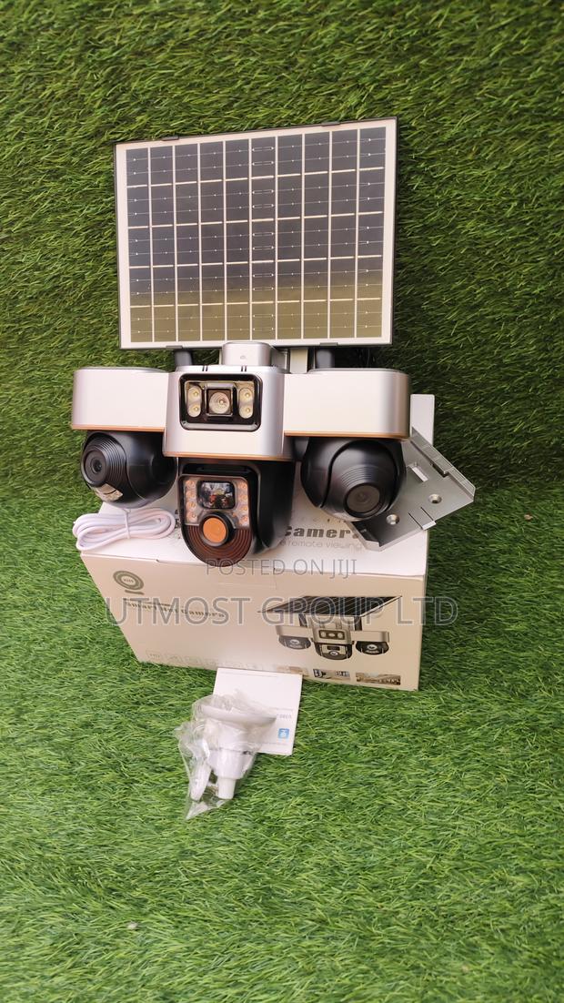 V380 Solar 4g Triple Lens PTZ Camera – All Lenses Rotatable via App