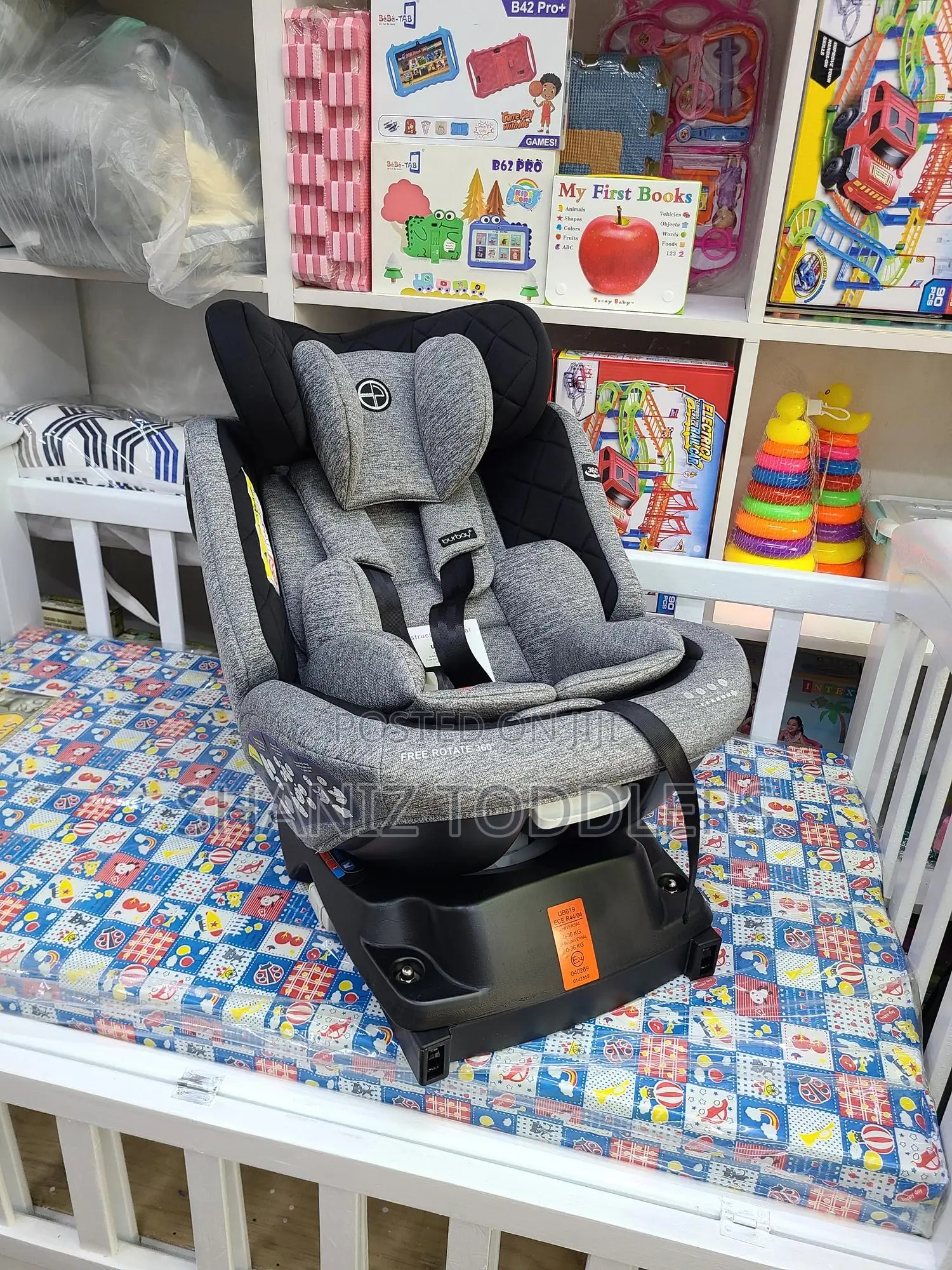 Premium 360° Isofix Baby Car Seat – Reclining, Adjustable Breathable