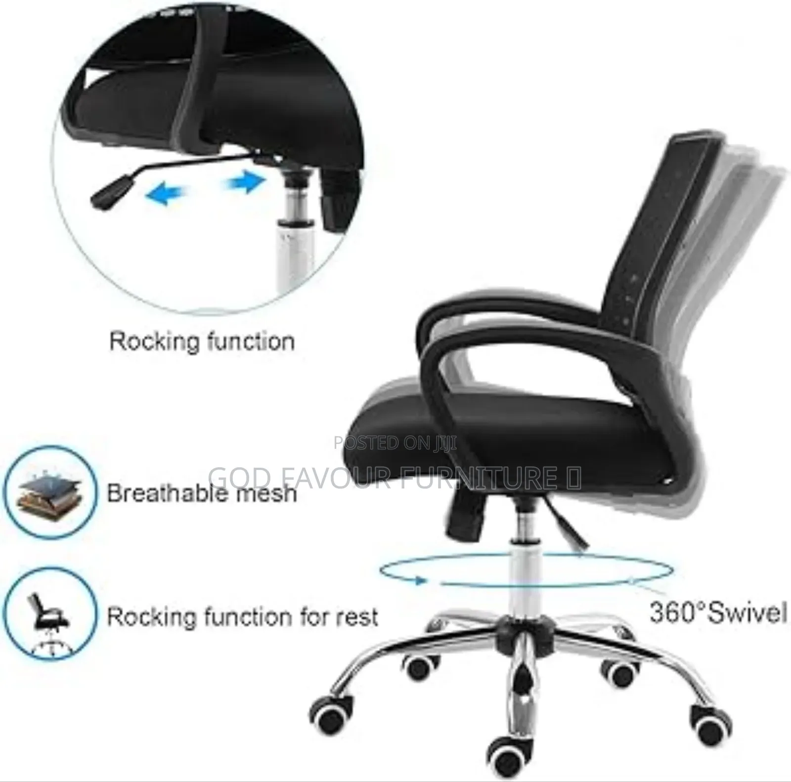 Comfortable Mesh Office Chair Swivel Kj5w
