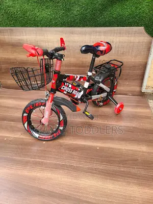12” Boys Training Bike – With Basket Trainer Wheels