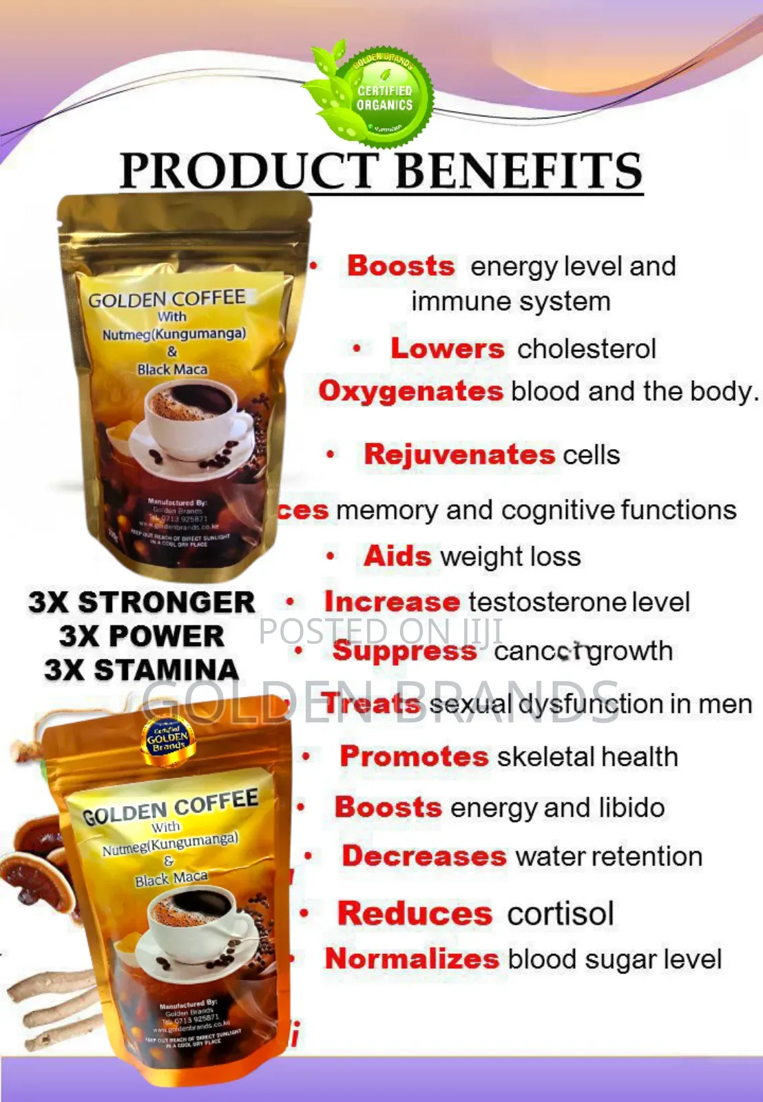 Organic Golden Coffee With Nutmeg Black Maca – Boost Energy, Stamina
