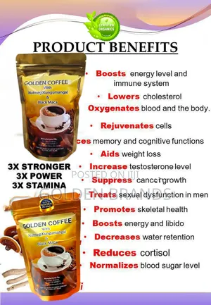 Organic Golden Coffee With Nutmeg Black Maca – Boost Energy, Stamina