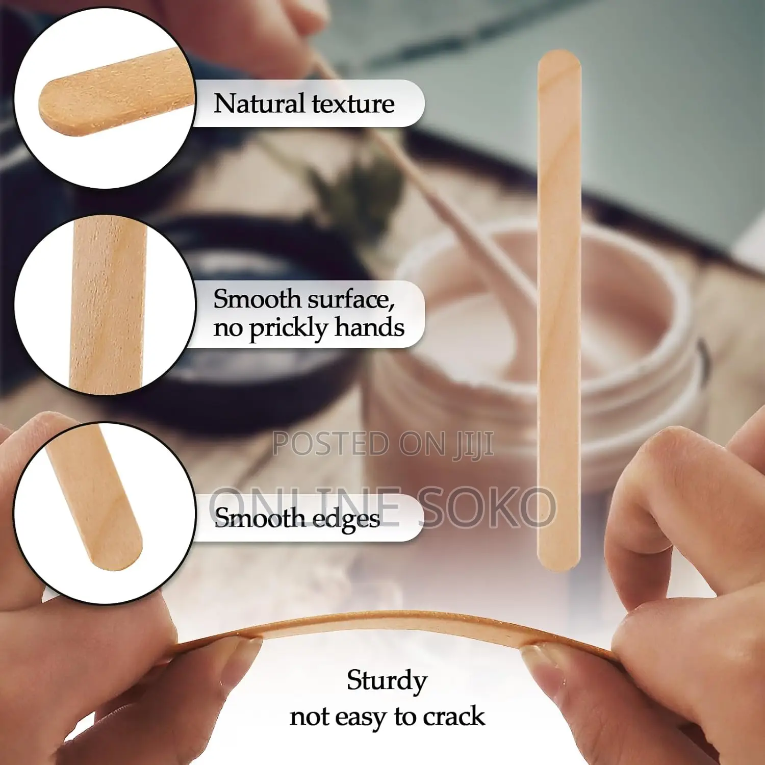 Multipurpose Wooden Ice Cream Popsicle Ice Pop Sticks-Pack of 100 PCS