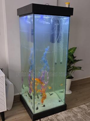 Sleek Aquarium Tower With Stand Accessories - thumbnail 2