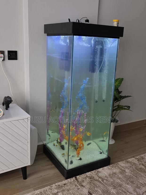 Black Aquarium Tower – Perfect Home Décor Piece - main view