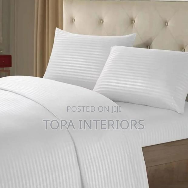Striped Binded White King Size Duvets
