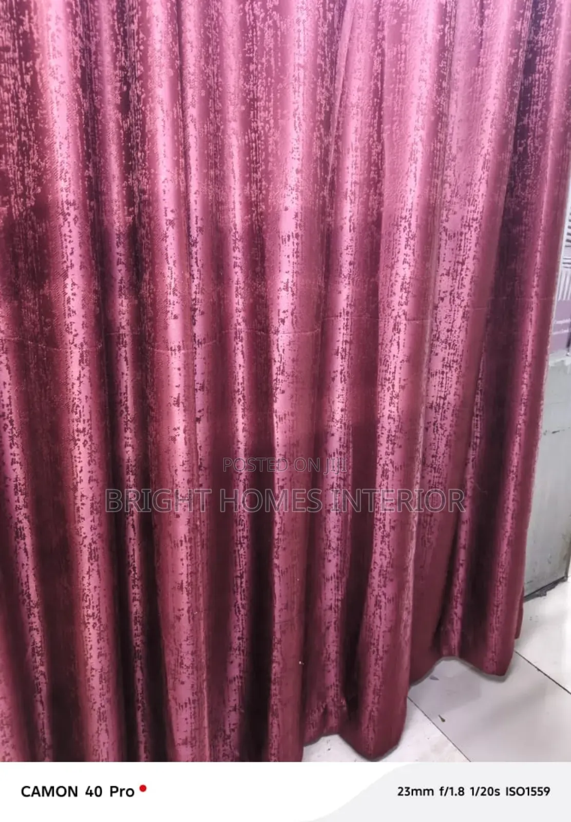 Dark Maroon Curtain Available