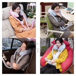 2-in-1 U-Shaped Neck Pillow With Tablet Phone Holder
