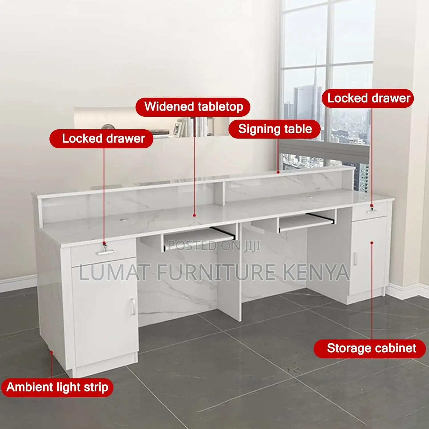 Modern 1.6m Reception Office Desk
