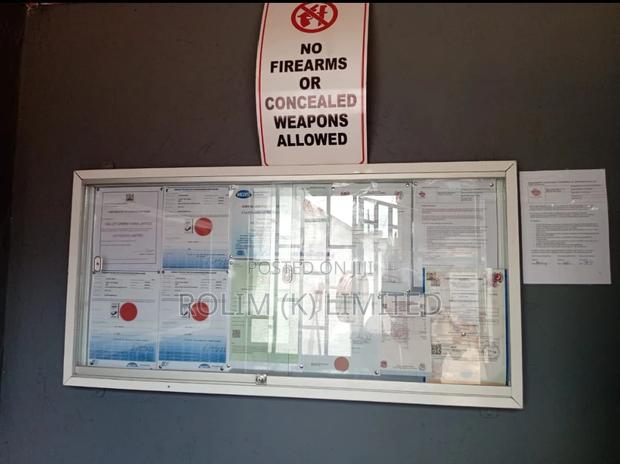 Single-Sided Sliding Glass Notice Board 120cm X 60cm (4ft X 2ft)