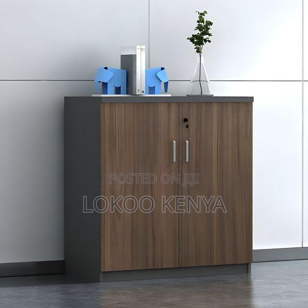 Office Cabinet; Wooden Half 2 Door Office Storage Cabinet- Lock
