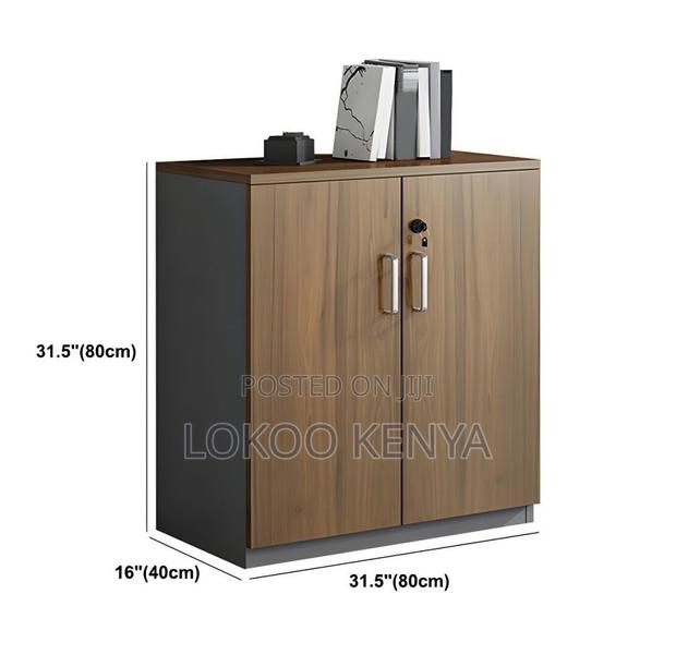 Office Cabinet; Wooden Half 2 Door Office Storage Cabinet- Lock - thumbnail 4