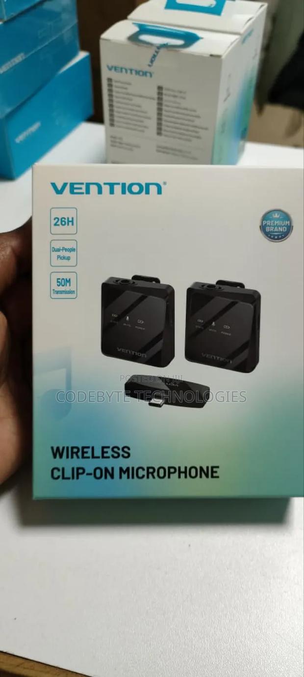 Vention Usb-C 2-Pack Wireless Lavalier Microphone Black Type - main view