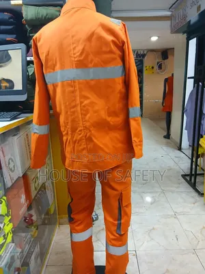 Grey Pockets Orange Body Suit for Engineers