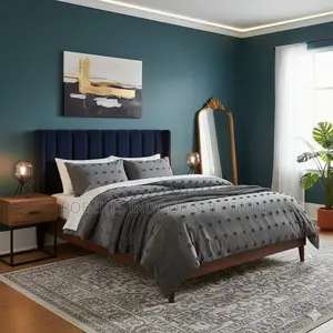 Grey Plush Luxury Tufted Dot Microfiber Duvet Cover Set