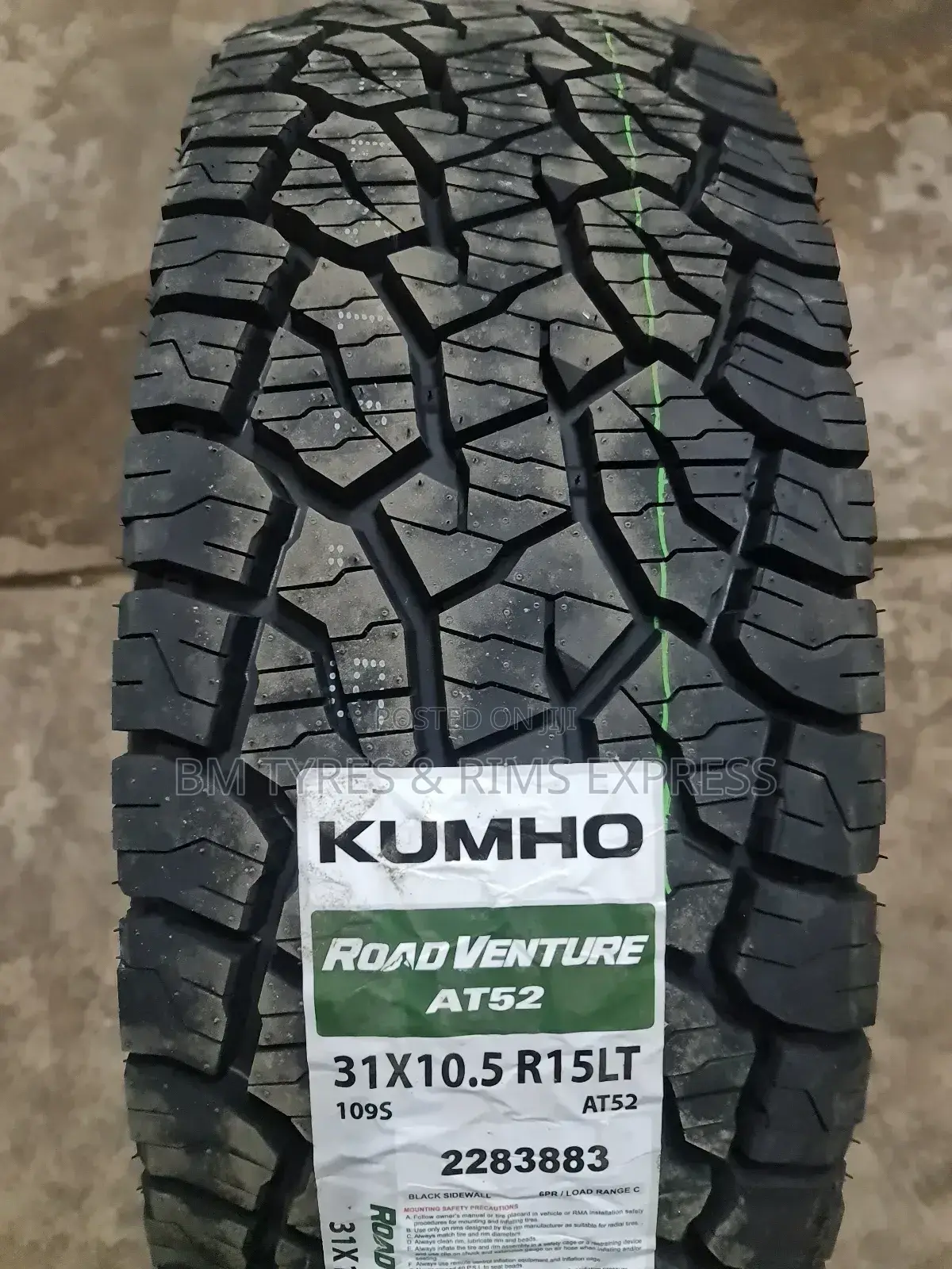 31x10.50r15 Khumo Tyres (All Terrrain)