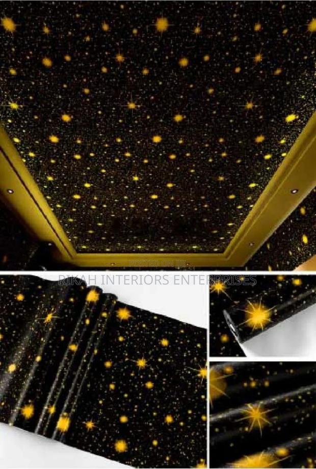 Gold and Black Ceiling Wallpaper
