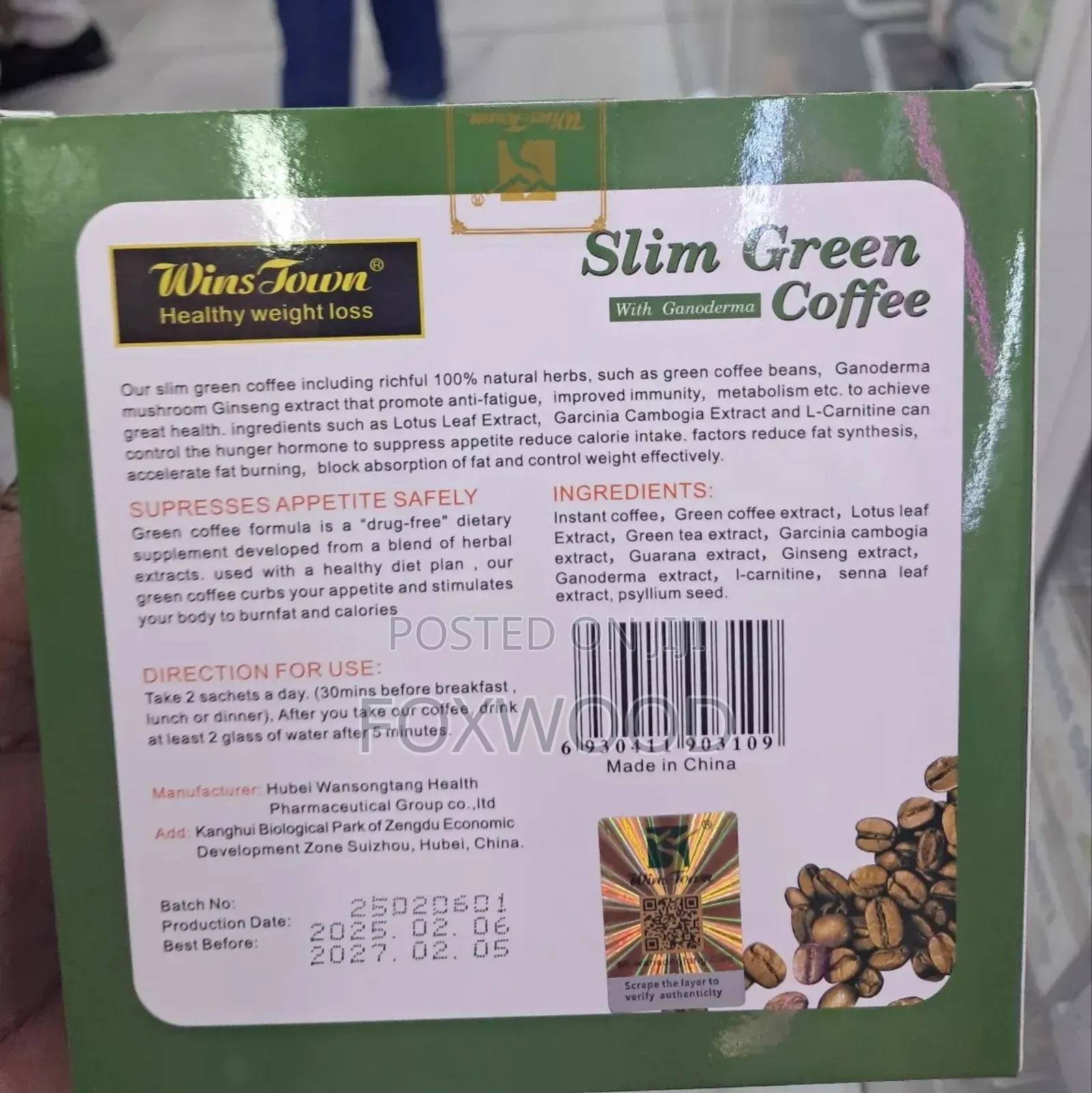 Slim Green Coffee 18 Sachets