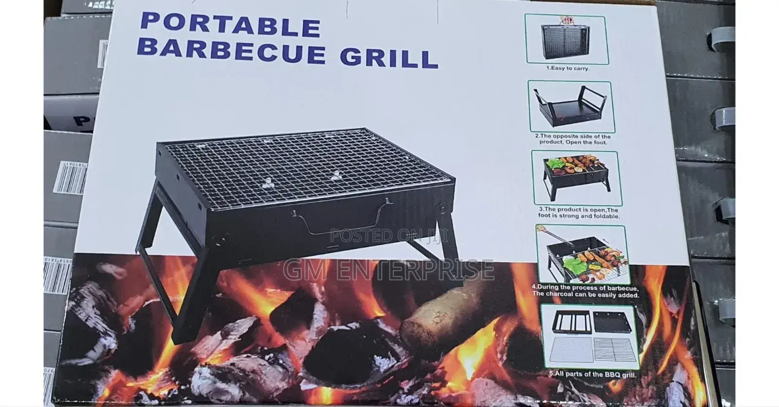 *Foldable Portable Barbecue Charcoal Grill