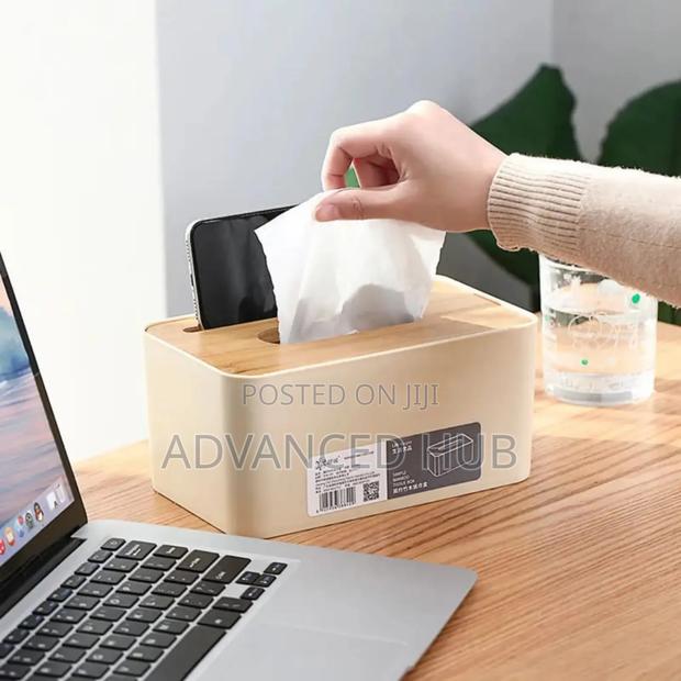 Serviette Holder With Bamboo Base and Phone Slot