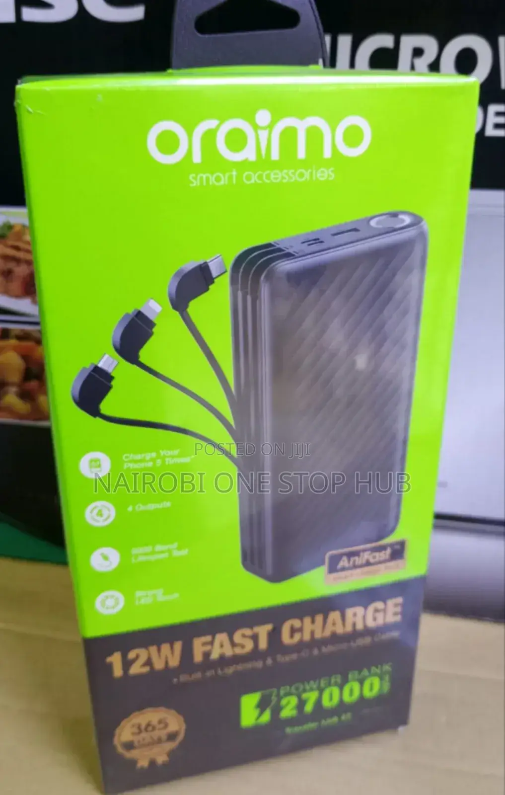Oraimo 27000 Mah 12w Fast Charger Power Bank