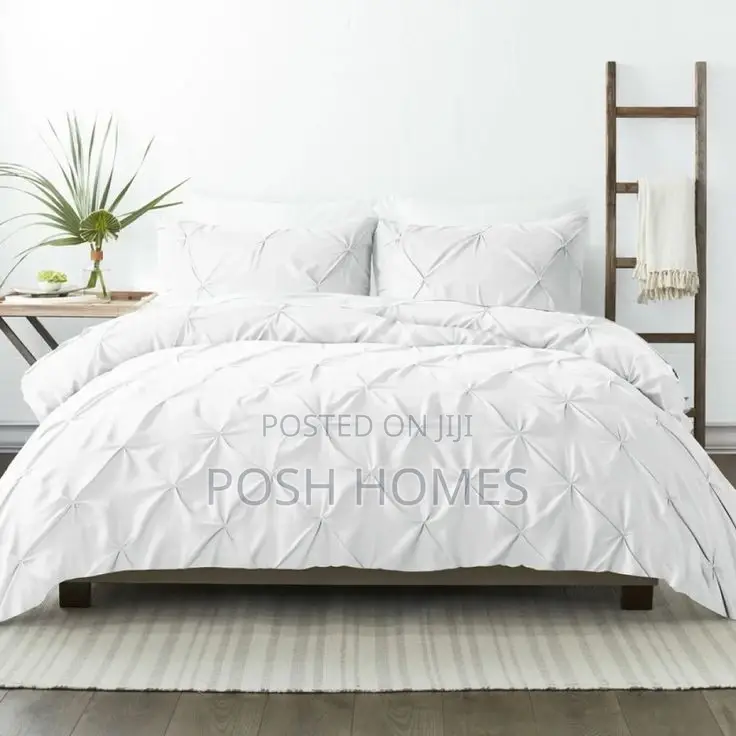 Elegant Pinch Pleat Cross Pintuck Duvet Cover Set