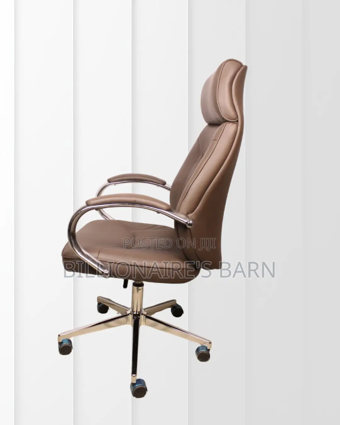 Sleek Brown Executive Leather Office Chair | High-Density Foam Seat