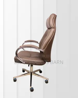 Sleek Brown Executive Leather Office Chair | High-Density Foam Seat
