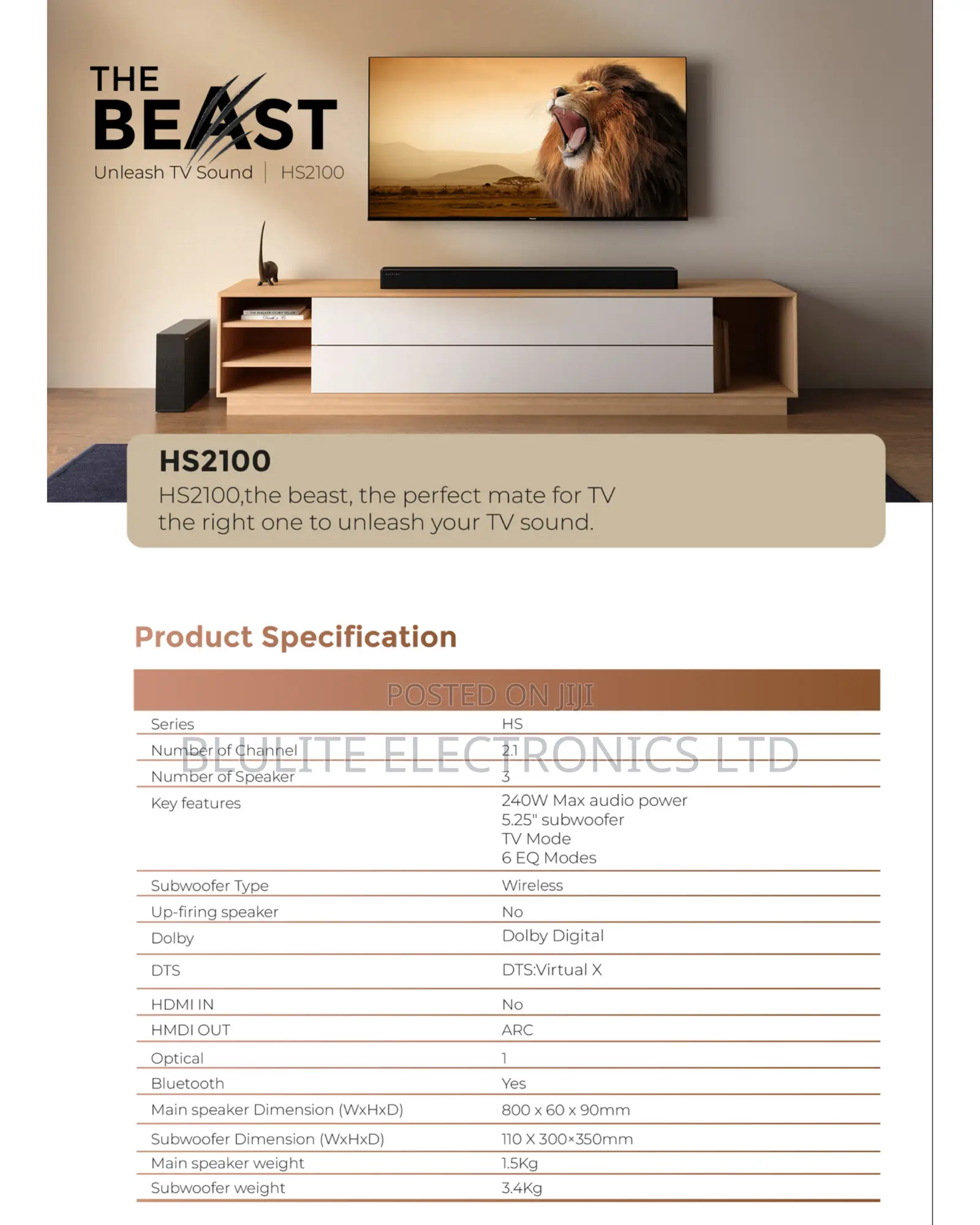 Hisense Hs2100 Sound Bar