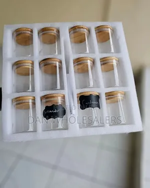12pcs Round Glass Spice Jar Set 200ml Capacity