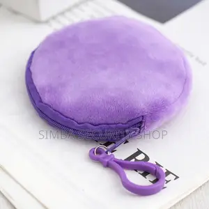 3d Plush Coin Purse Purple Keychain Soft Keyholder Ladies Cute Gifts