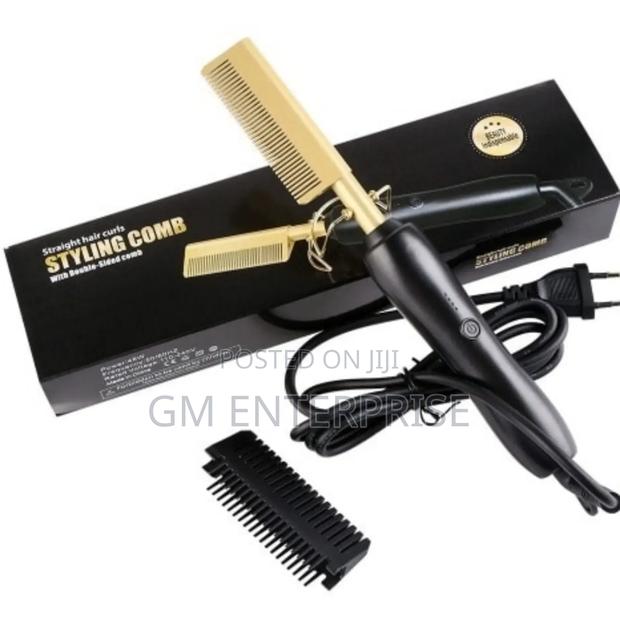 Gold Ceramic Press Hair Comb