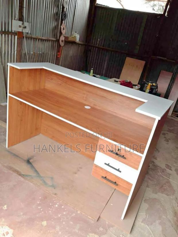 Elegant Wooden Reception Desk - thumbnail 2