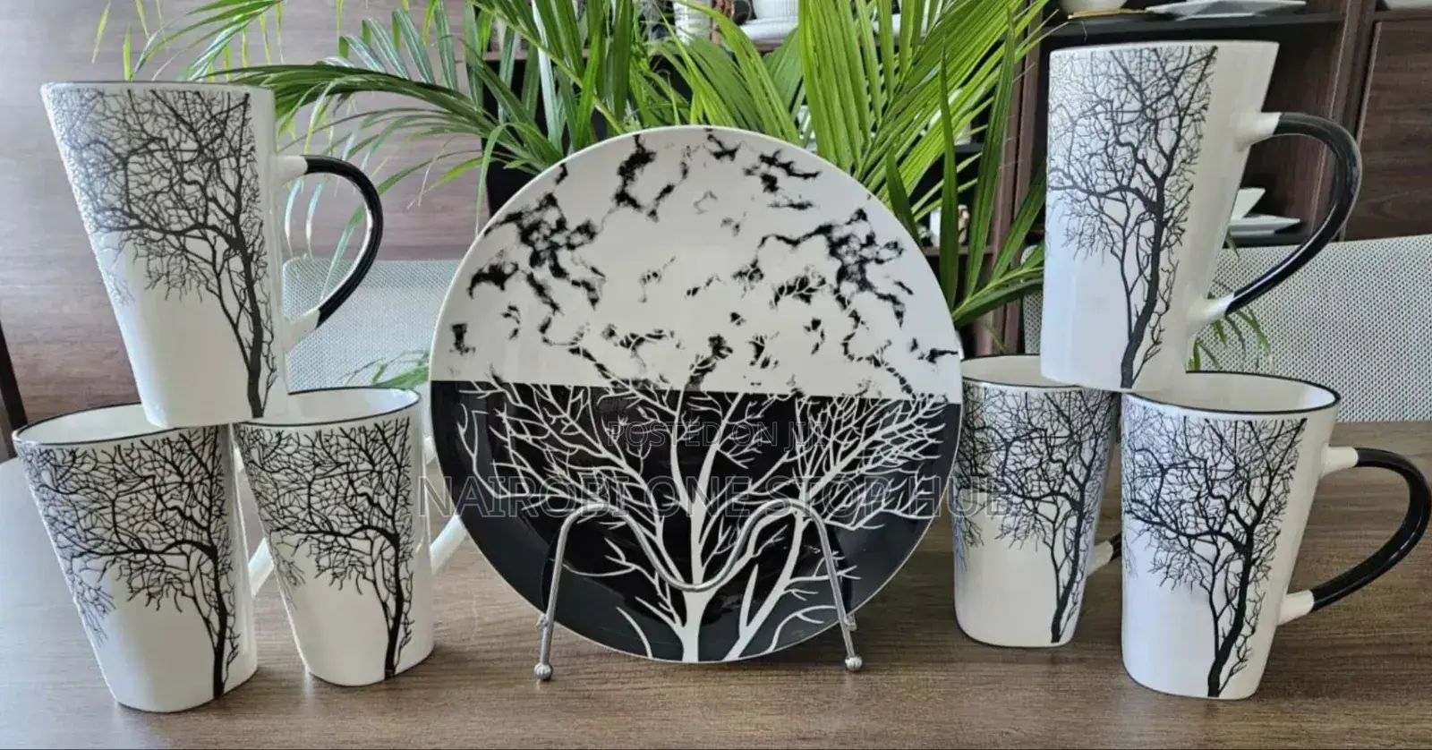 6 PCS Tree Mugs ,6 PCS Tree Plate