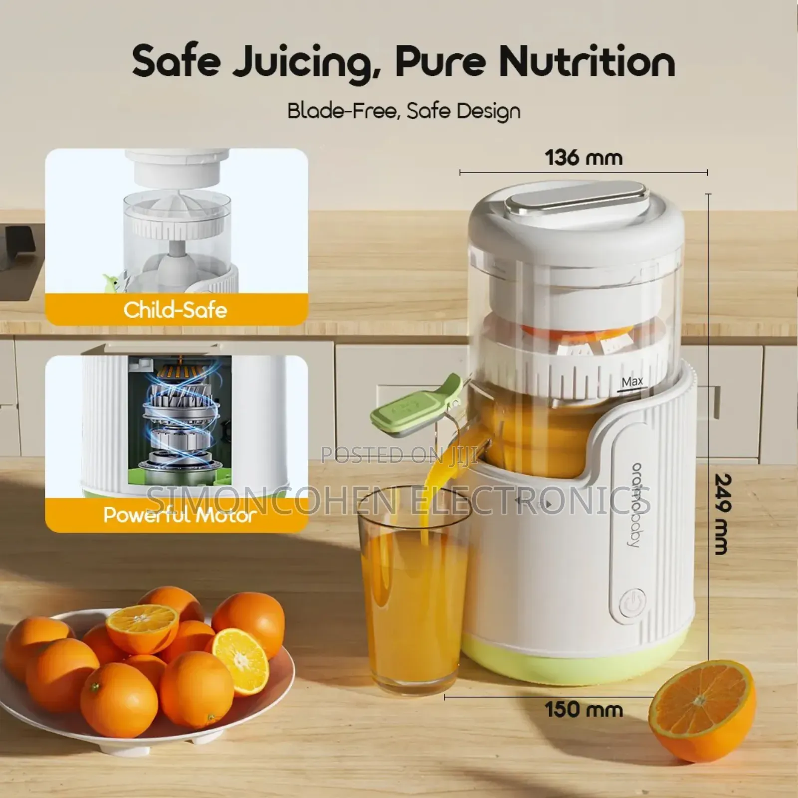 Oraimo Purejuice Rechargeable Safe Design Smart Baby Juicer