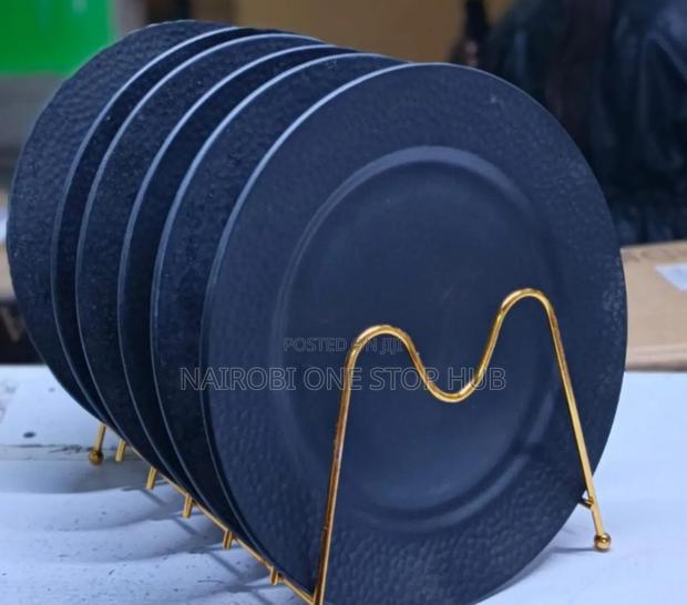 Black 6 PCS Ceramic Plates