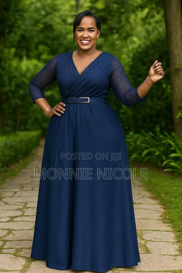 Classy Turkey Navy Blue Gowns - main view