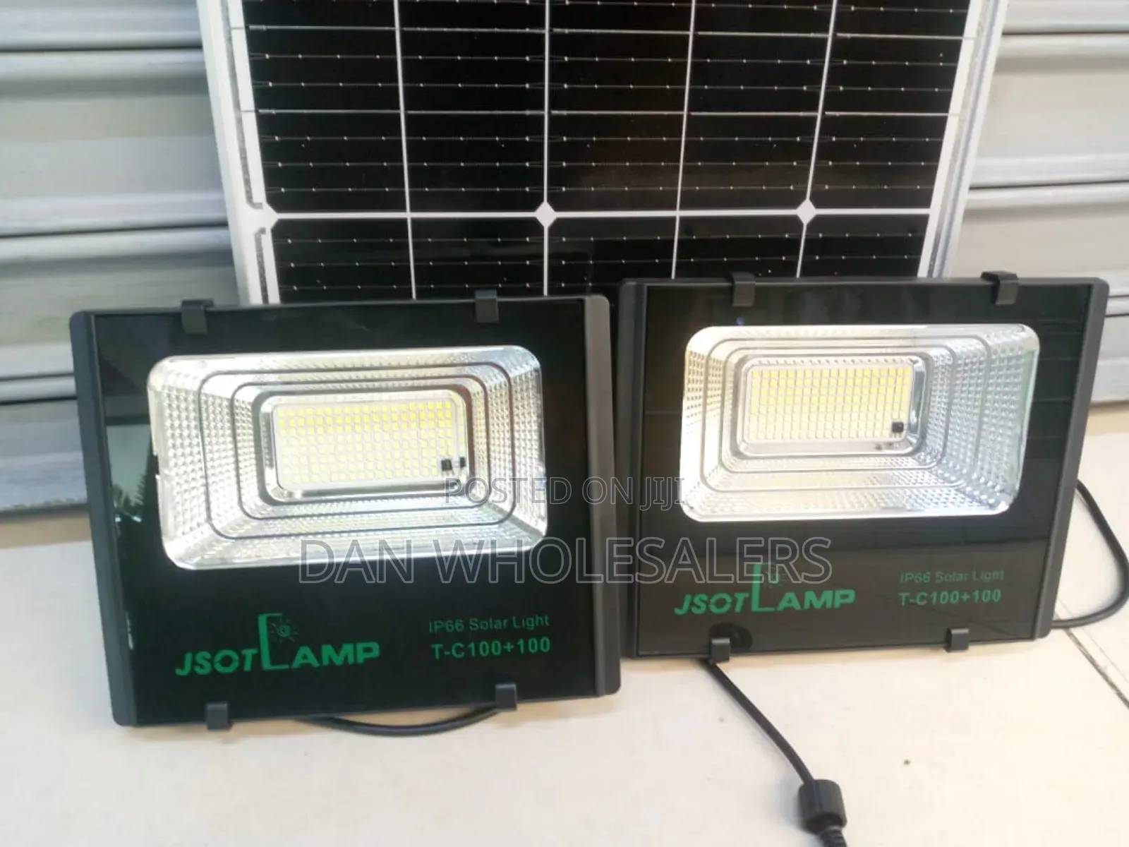 Jsotlamp Solar 25w Panel 100w Led Floodlight Kit