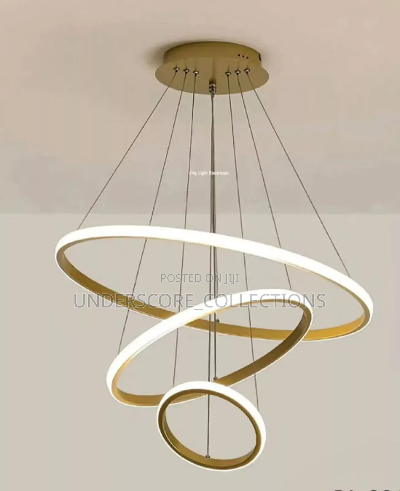 White and Gold Beautiful Sitting Area Chandelier Lights