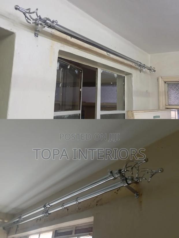 2m Double Adjustable Curtain Rods for Standard Sized Windows and Doors