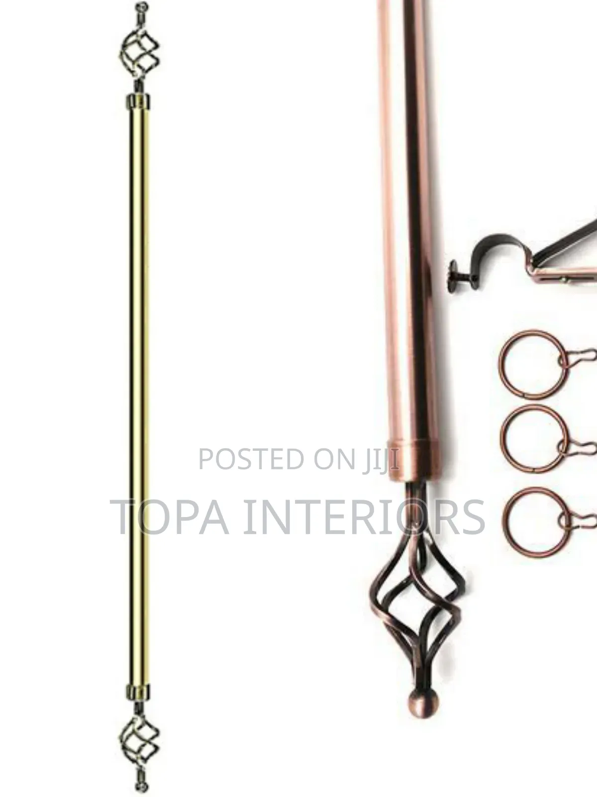 Adjustable 2m Single Curtain Rods for Standard Sized Windows and Doors