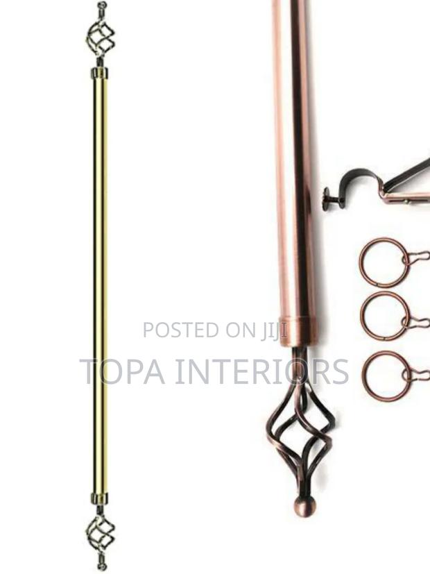 Adjustable 2m Single Curtain Rods for Standard Sized Windows and Doors