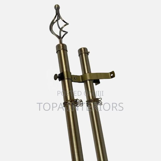 Antique Gold 2m Double Adjustable Door Curtain Rods - main view