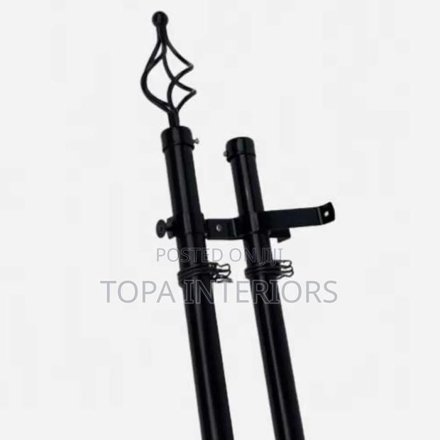 Black Door Curtain Rods Adjustable 2m Double Door Curtain Rods