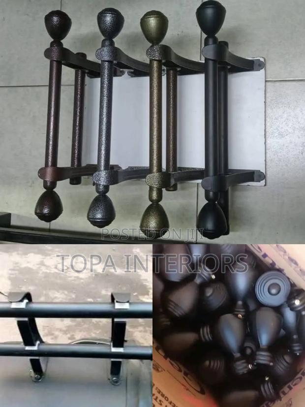 1m Double Jua Kali Powder Coated Door Curtain Rods
