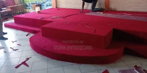 Church Decoration Whole Floor Altar Red Carpets Installation