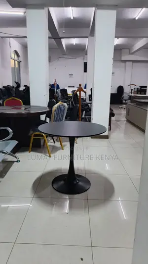 Modern Black Round Eames Home/Office Table