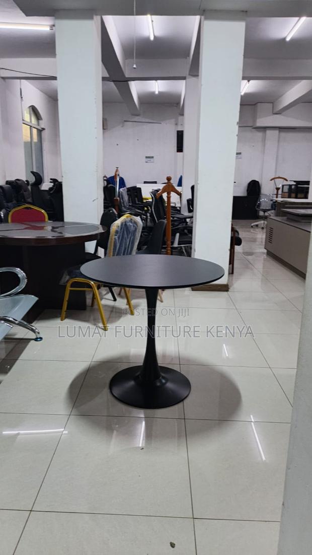 Modern Black Round Eames Home/Office Table - thumbnail 2