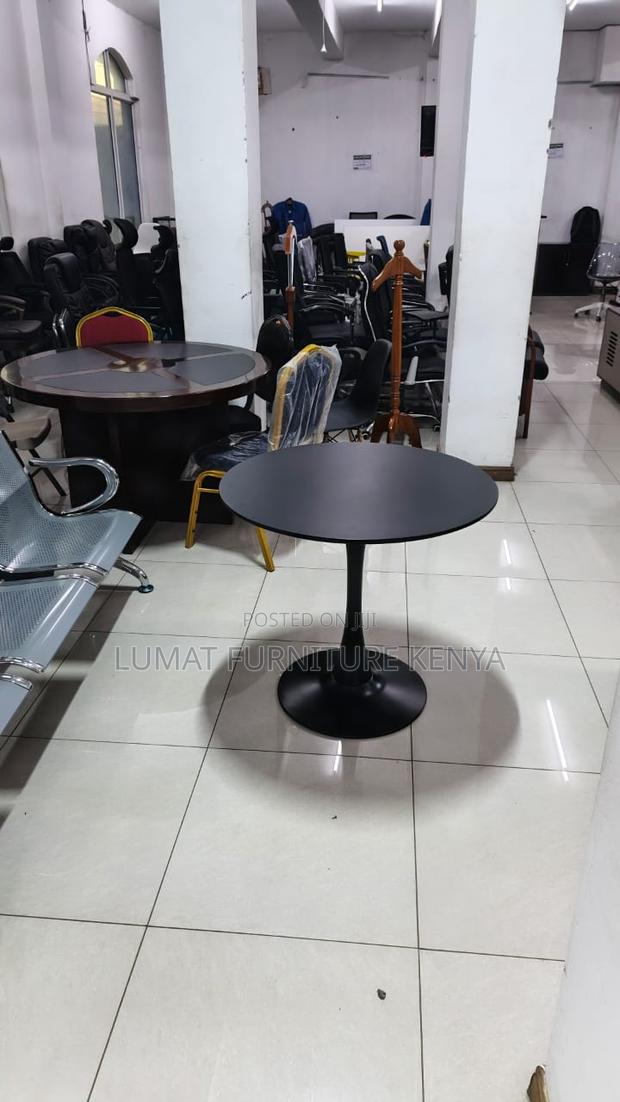 Modern Black Round Eames Home/Office Table - thumbnail 3